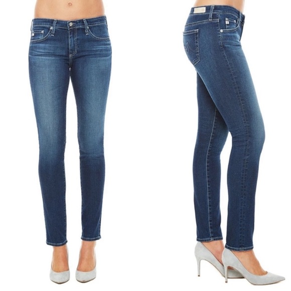AG Women’s 28 The Stilt Straight Cigarette Leg Mid Rise Blue Jeans - Picture 2 of 10